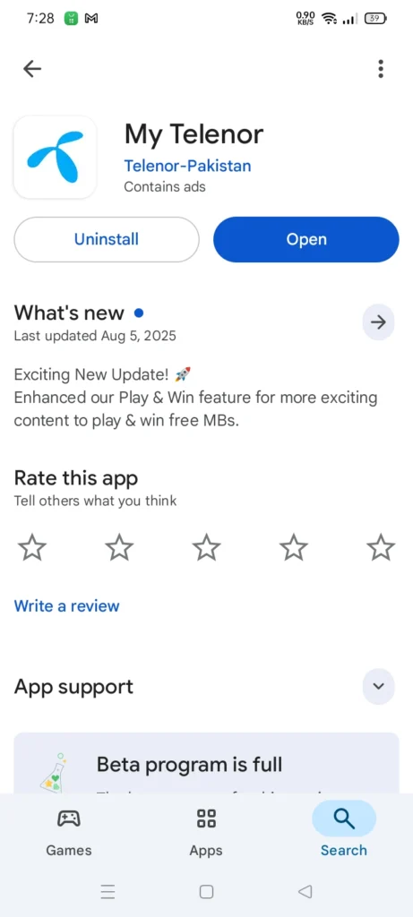 Install the My Telenor App