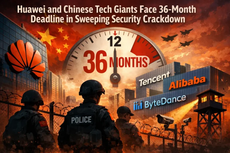 Huawei and Chinese Tech Giants Face 36-Month Deadline in Sweeping Security Crackdown